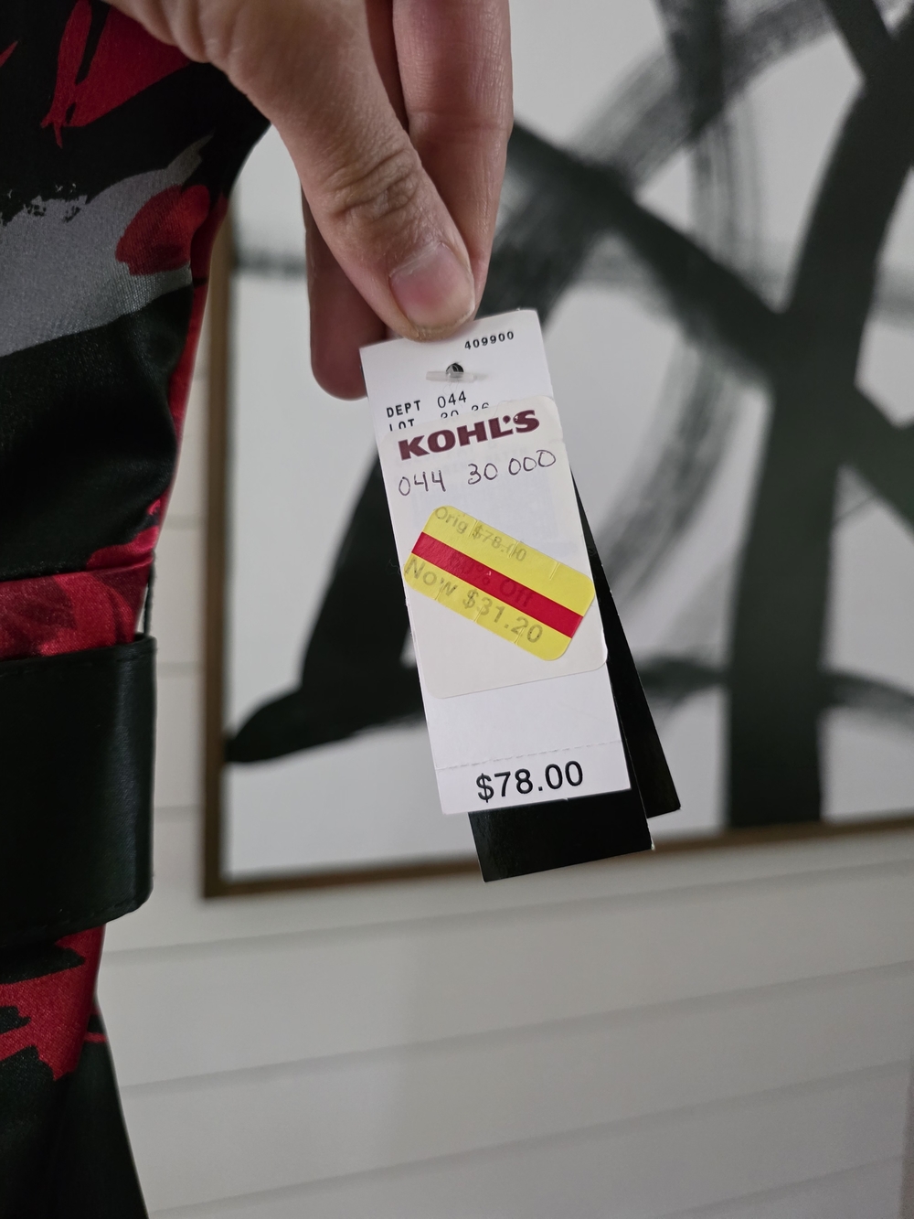 Black Floral Cocktail Dress with Red Roses - Picture 5 of 7